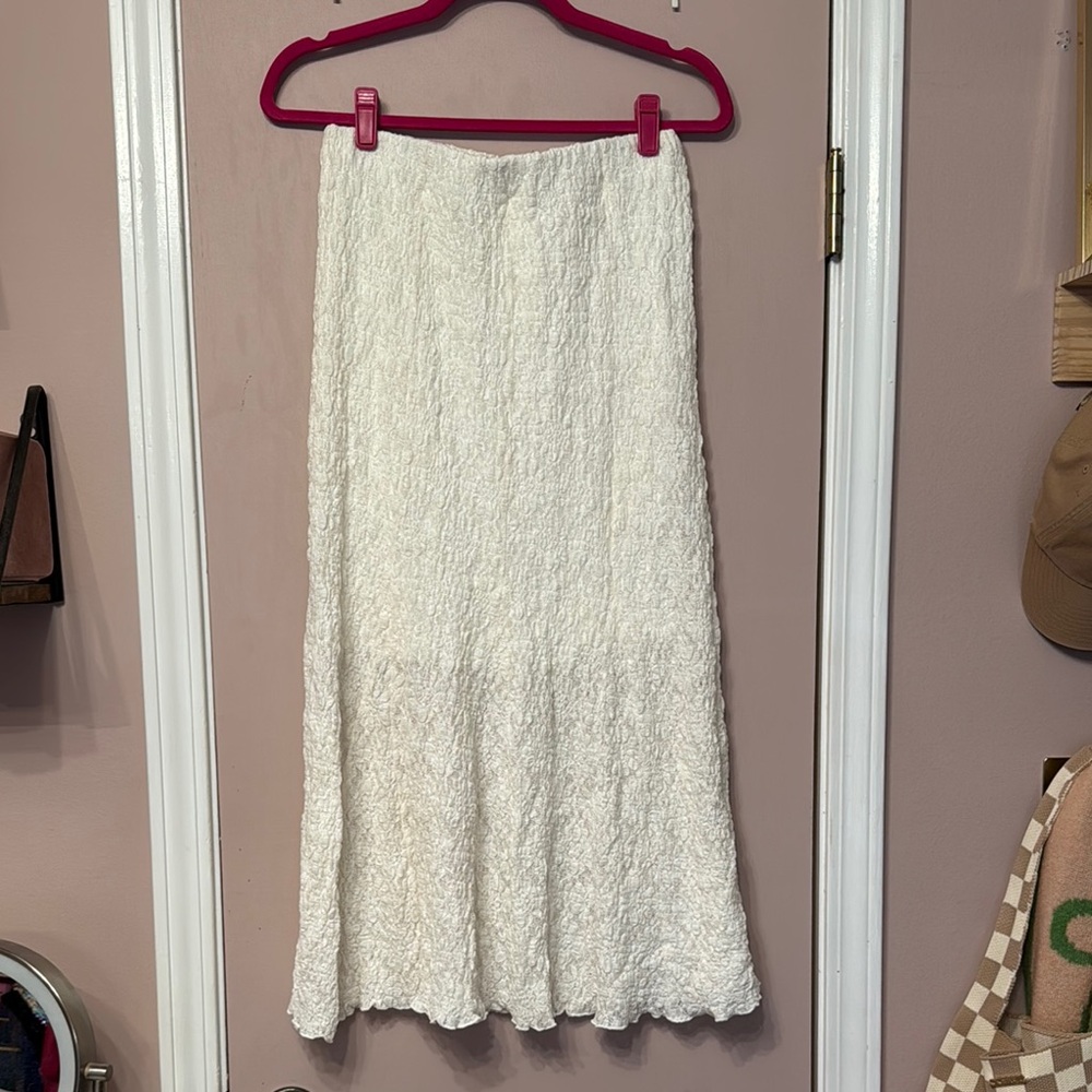 White Lace Midi Skirt